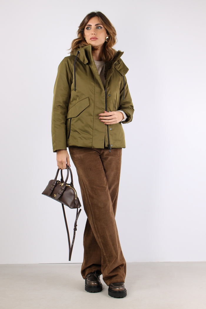 Kara Parka Corto Interno Teddy Green-6