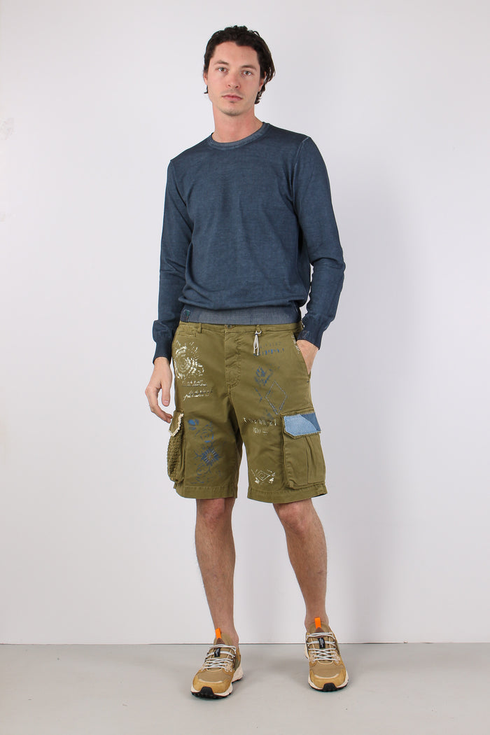 Maglia M/l Patch Toppa Azzurro