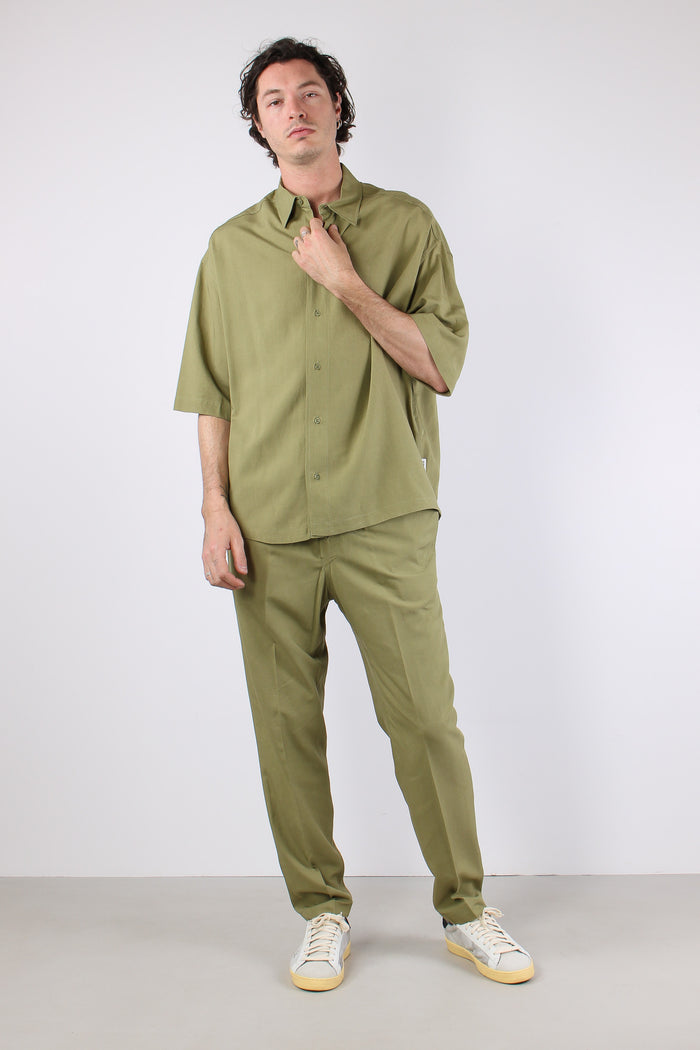 Camicia Mc Viscosa Lino Oliva-3