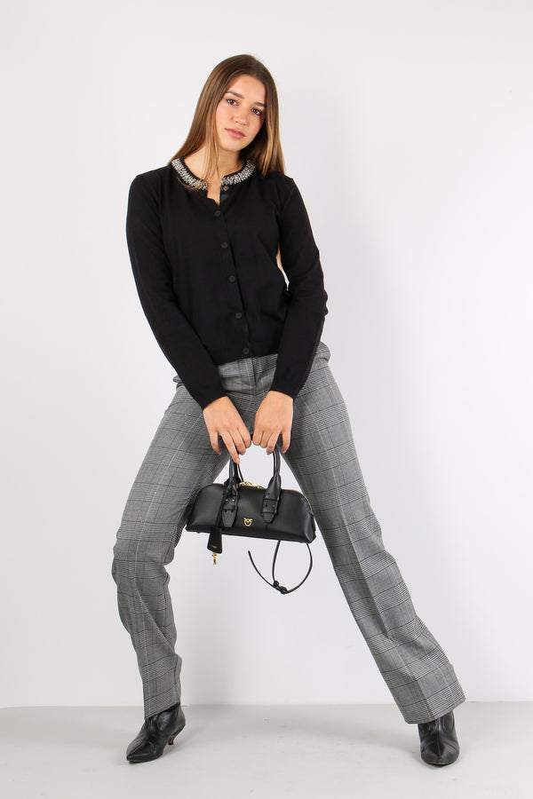 Saria Cardigan Viscosa Applica Black