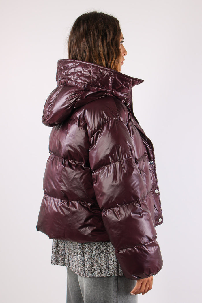 Impasto Piumino Lucido Logo Bordeaux Scuro-6