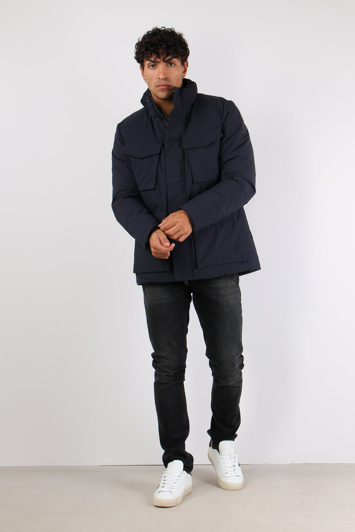 Jannik Field Jacket Tessuto Te Blue Black-4