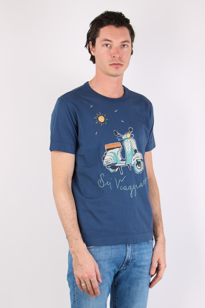 T-shirt Ricamo Vespa Inchiostro-7