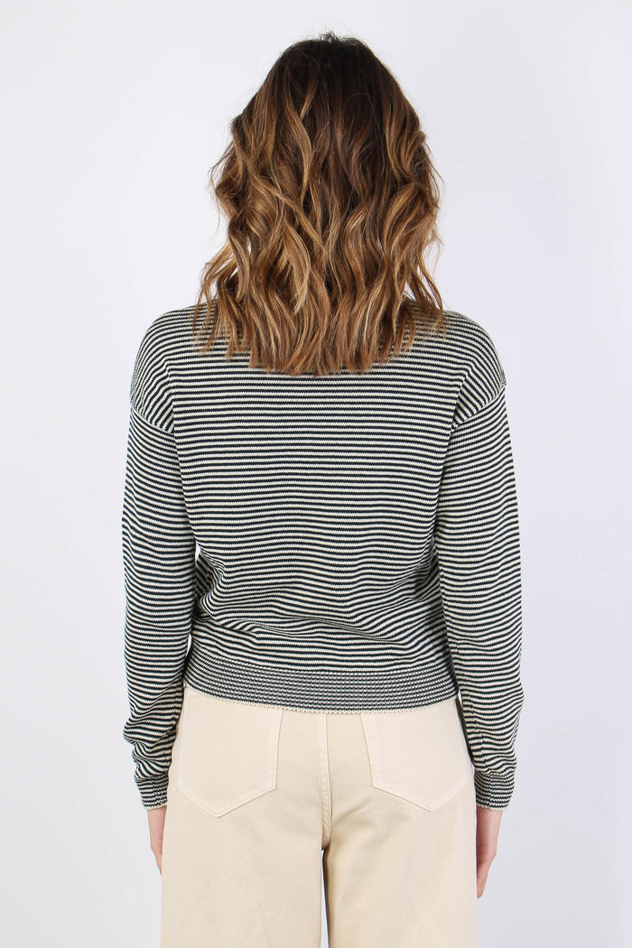 Wkdgiovane Maglia Riga Ecru/blu-4