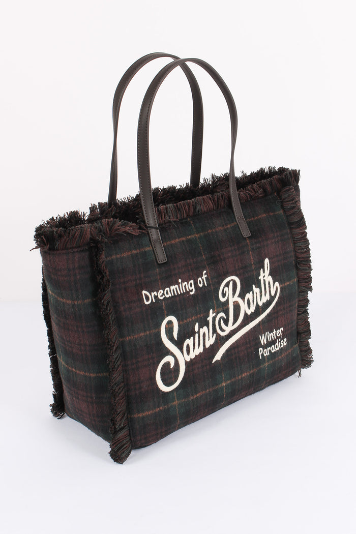 Borsa Vanity Lana Tartan Brown/red-6