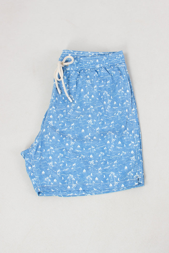 Costume Boxer Stretch Azzurro-5