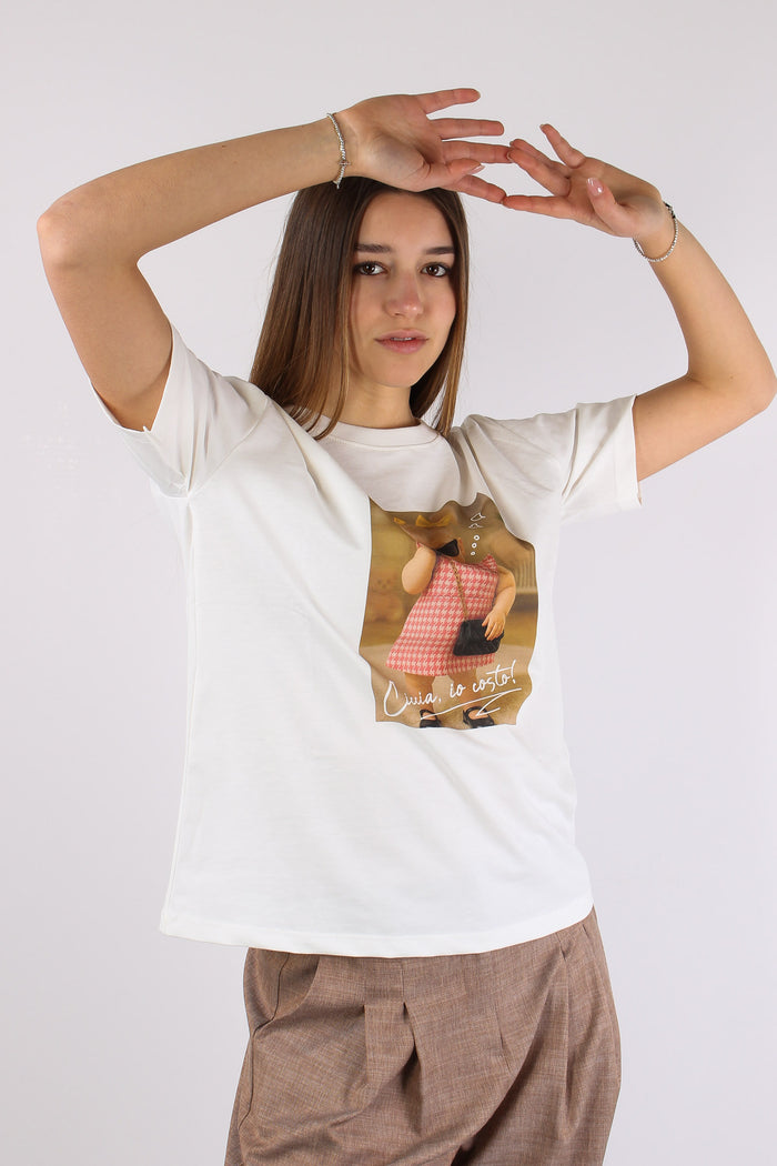 T-shirt Stampa Bimba Telefono Bianco-5