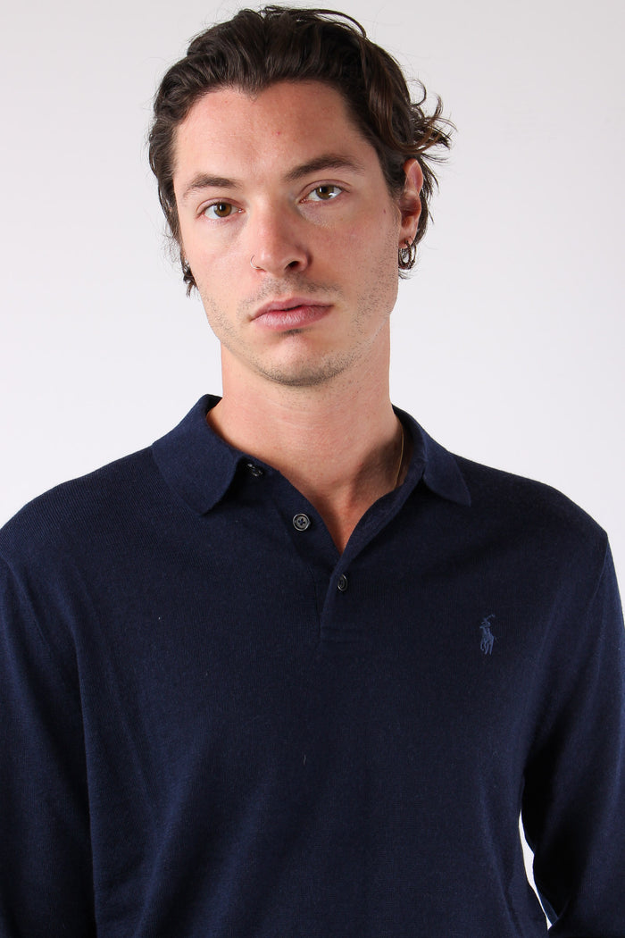 Polo Lana Merinos Hunter Navy-8