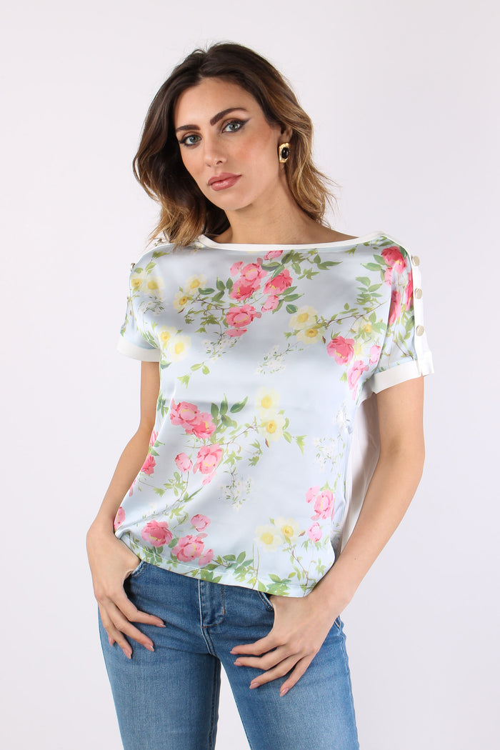 T-shirt Inserto Fantasia Bianco/botanic-3