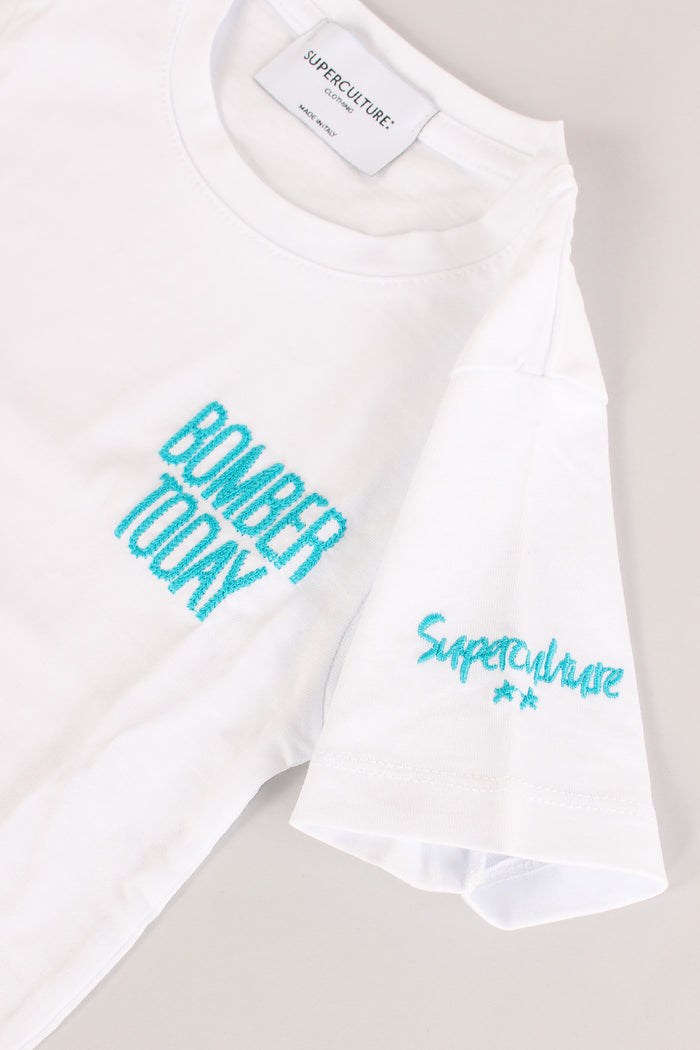 T-shirt Ricamo Bomber White-5