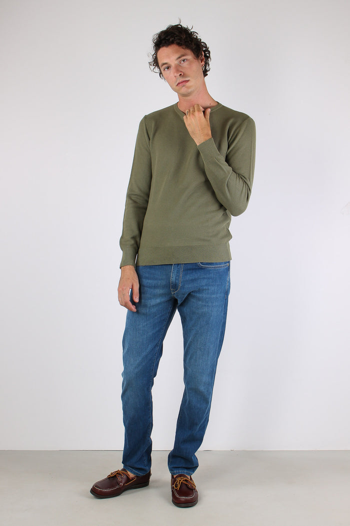 Maglia Girocollo Nido D Ape Militare-2