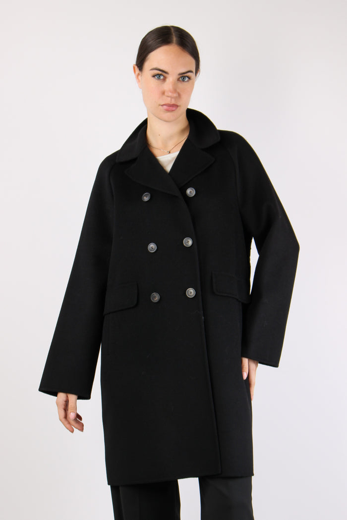 Zolfo Cappotto Lungo Lana Nero-3
