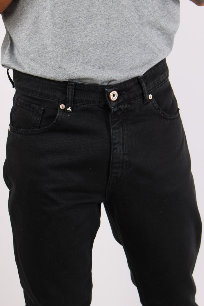 Pantalone Bull Taglio Denim Nero-8