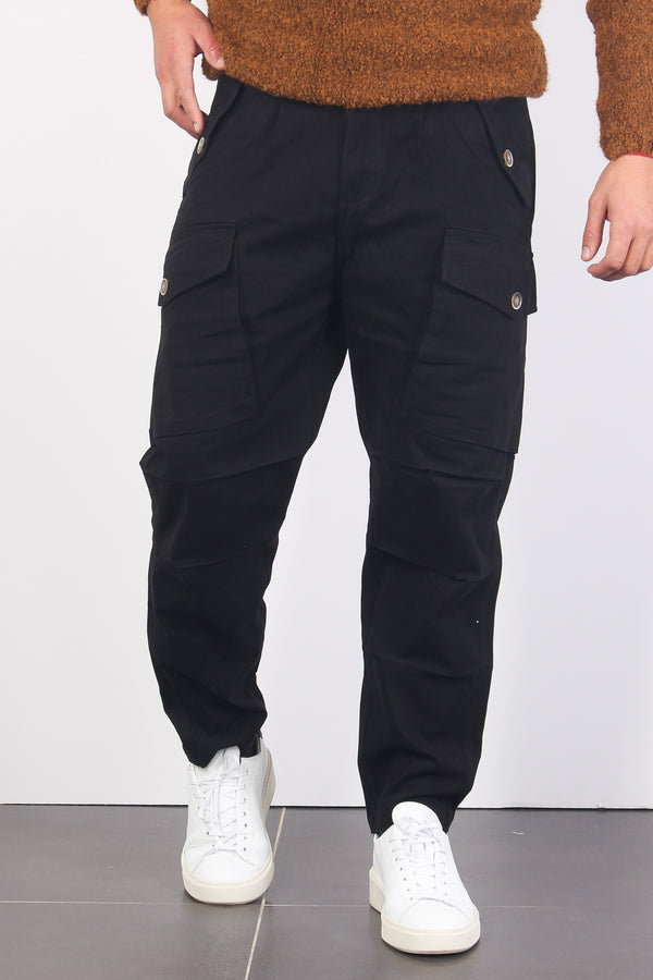 Pantalone Cotone Tasconato Black-2