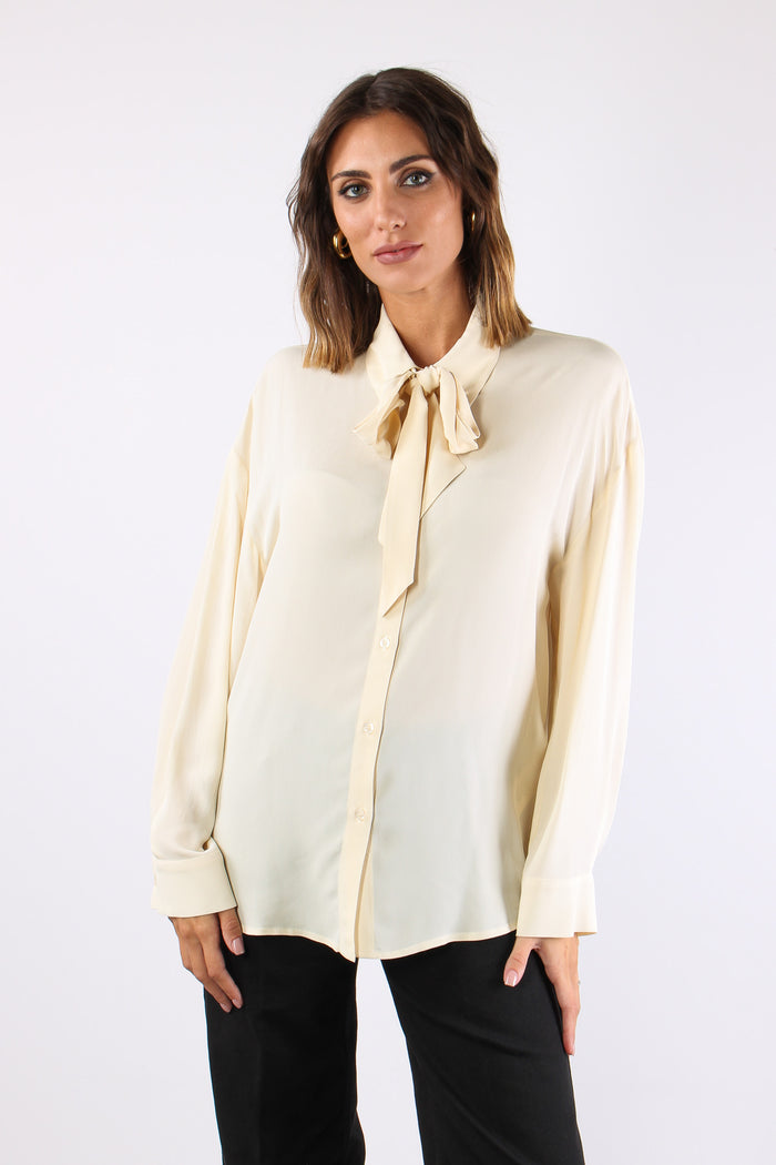 Camicia Viscosa Fusciacca Collo Panna-5