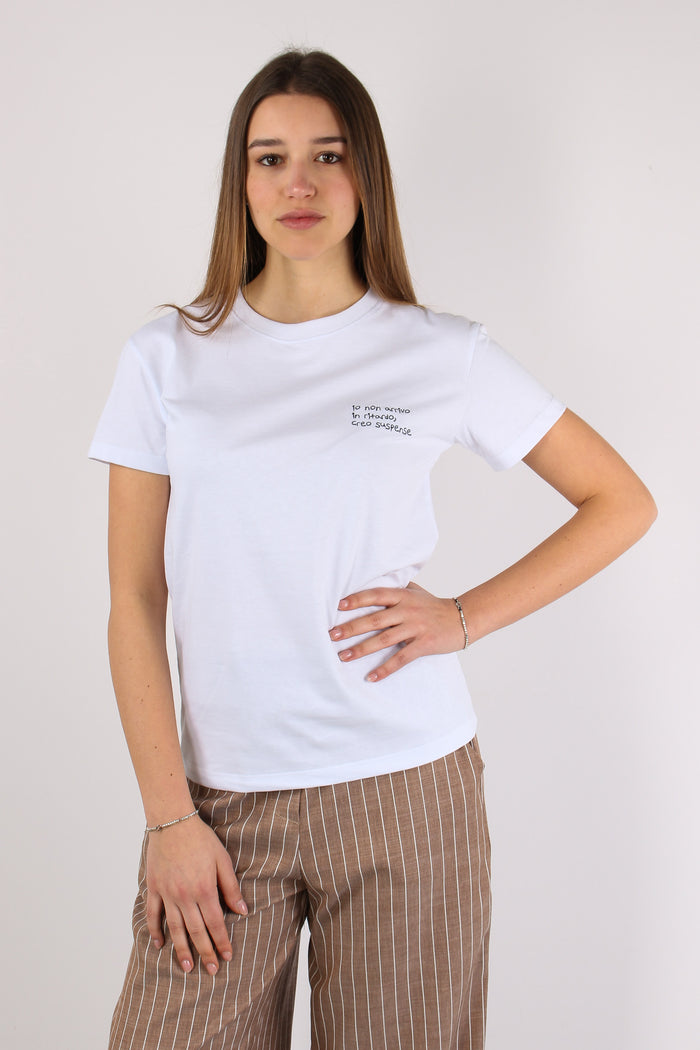 T-shirt Ricamo Creo Suspanse Bianco-2