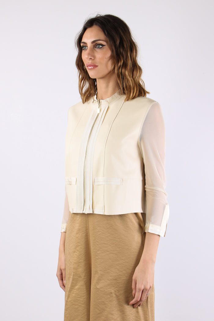 Alfio Giacca Ecopelle Tulle Butter-3