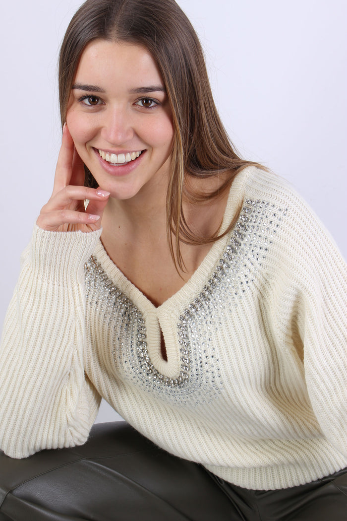 Maglia Costa Collana Strass Vanilla-2