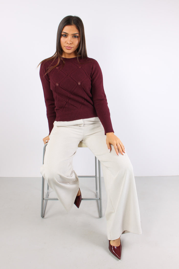 Maglia Effetto Losanghe Bordeaux-4