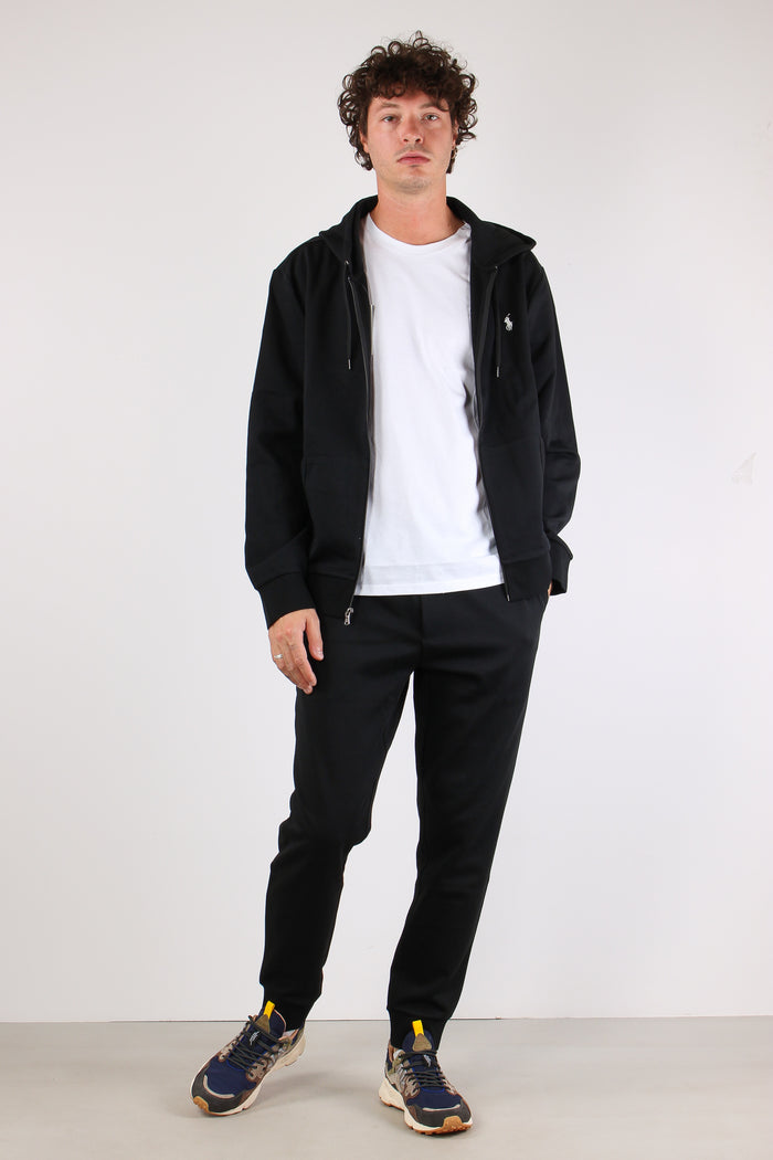 Felpa Zip Cappuccio Polo Black-5