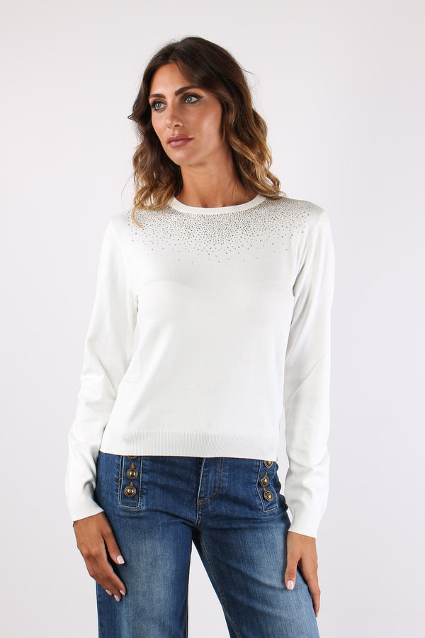 Avetraz Girocollo Cascata Strass Milk-2