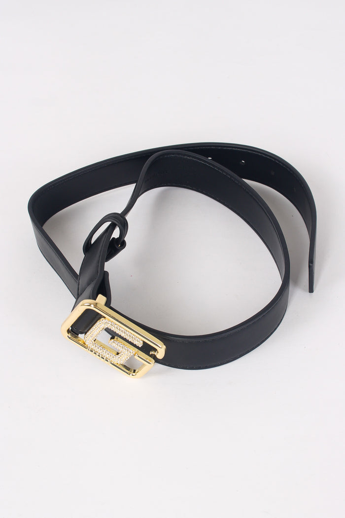 Cintura Fibbia Logo Nero-4