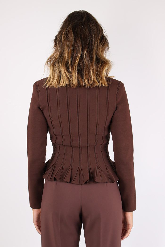 Cardigan Tricot Rouge Fondo Coffee-6