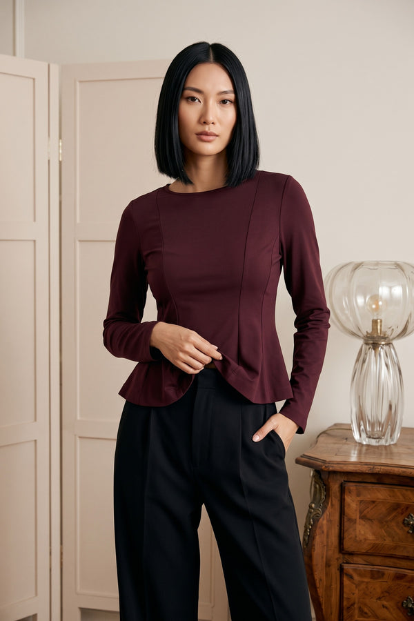 Maglia M/l Riprese Fianchi Amarone
