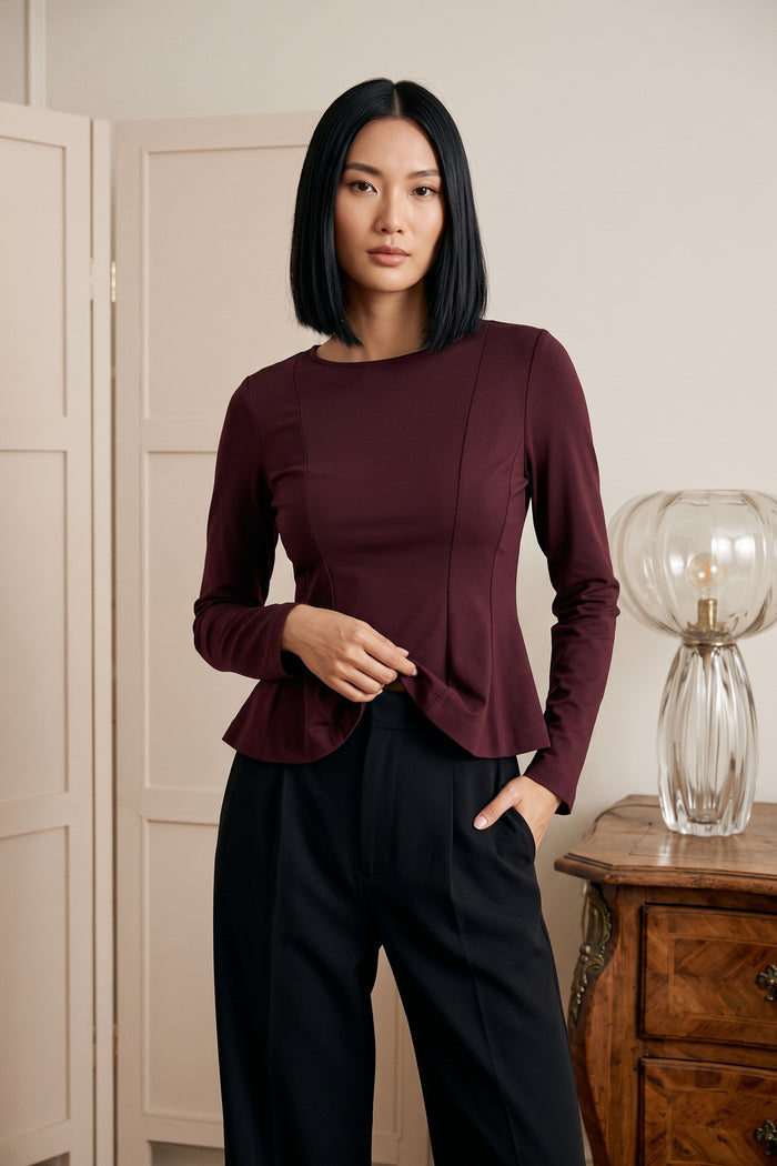 Maglia M/l Riprese Fianchi Amarone