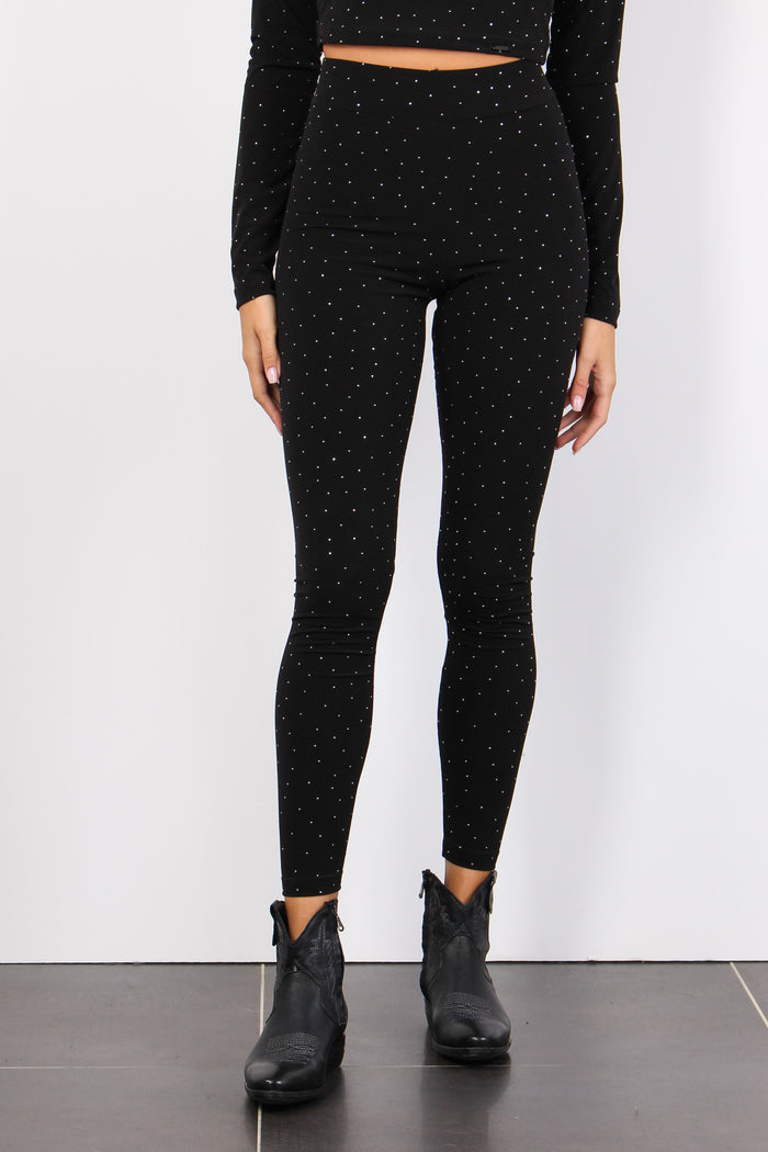 Leggings Jersey Strass Nero-2