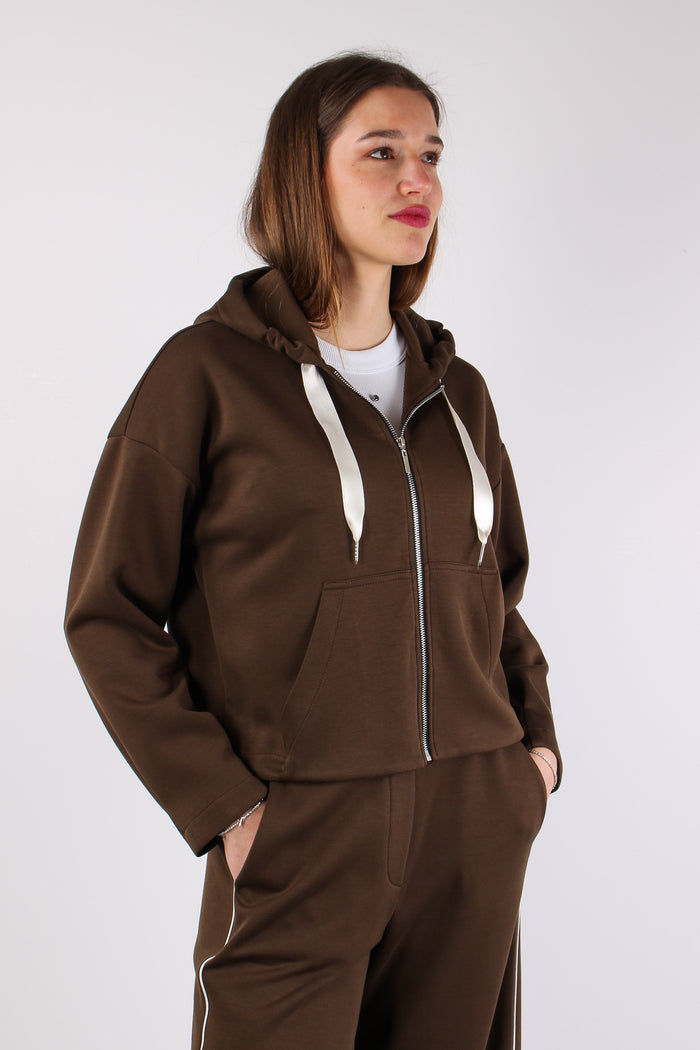 Giacca Corta Zip Modal Moro-6