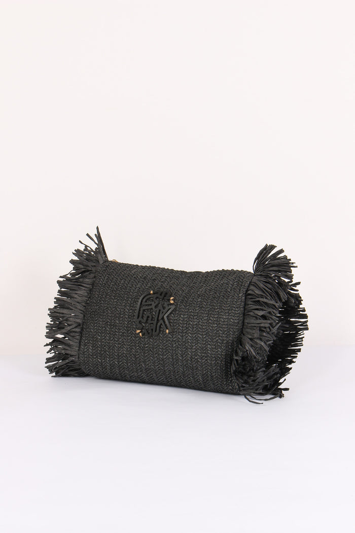 Pochetta Paglia Frange Nero-2