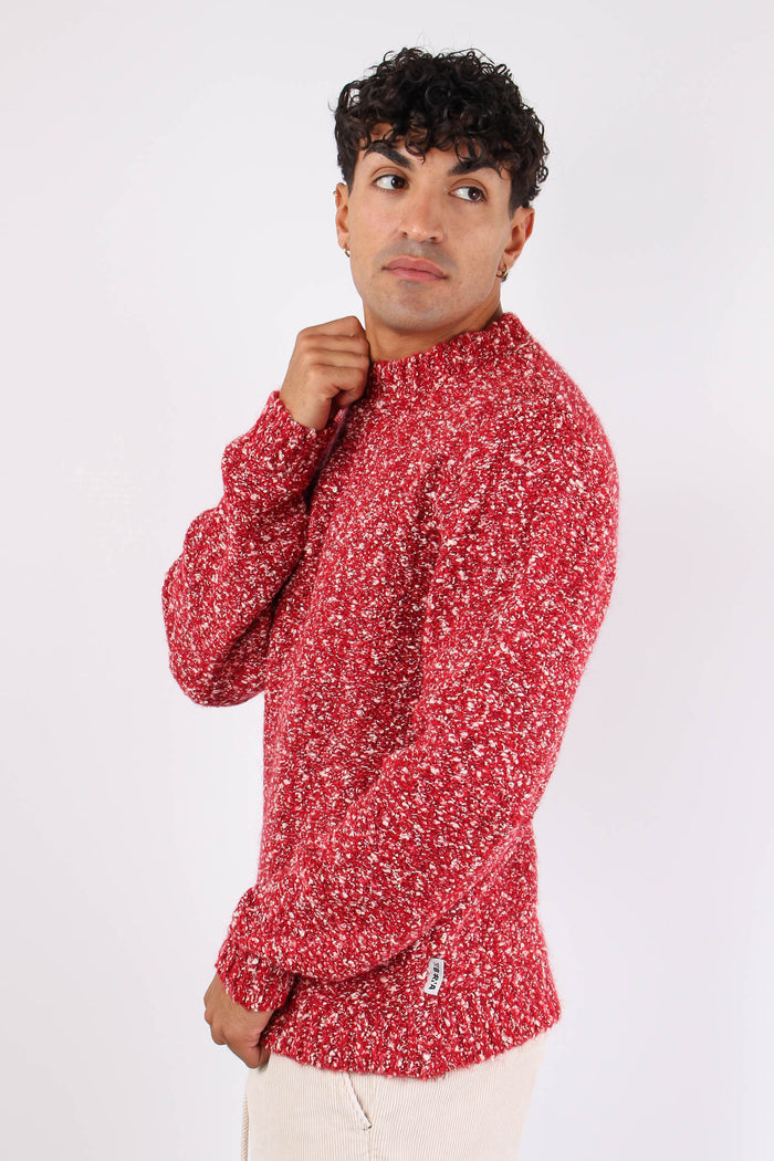 Maglia Girocollo Boucle Rosso-6