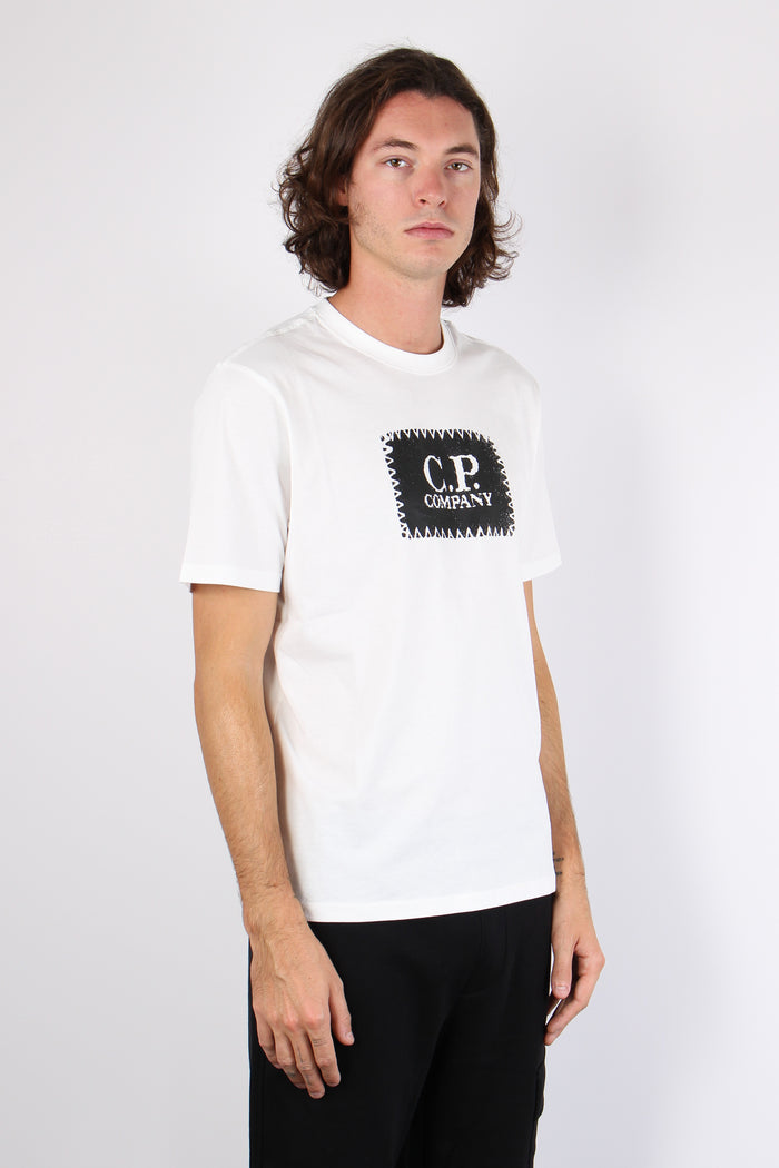 T-shirt Logo Patch Gauze White-5