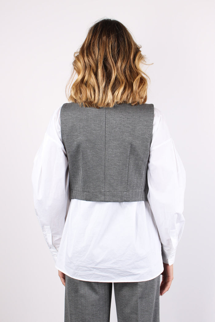 Gilet Assimetrico Resca Grigio-3