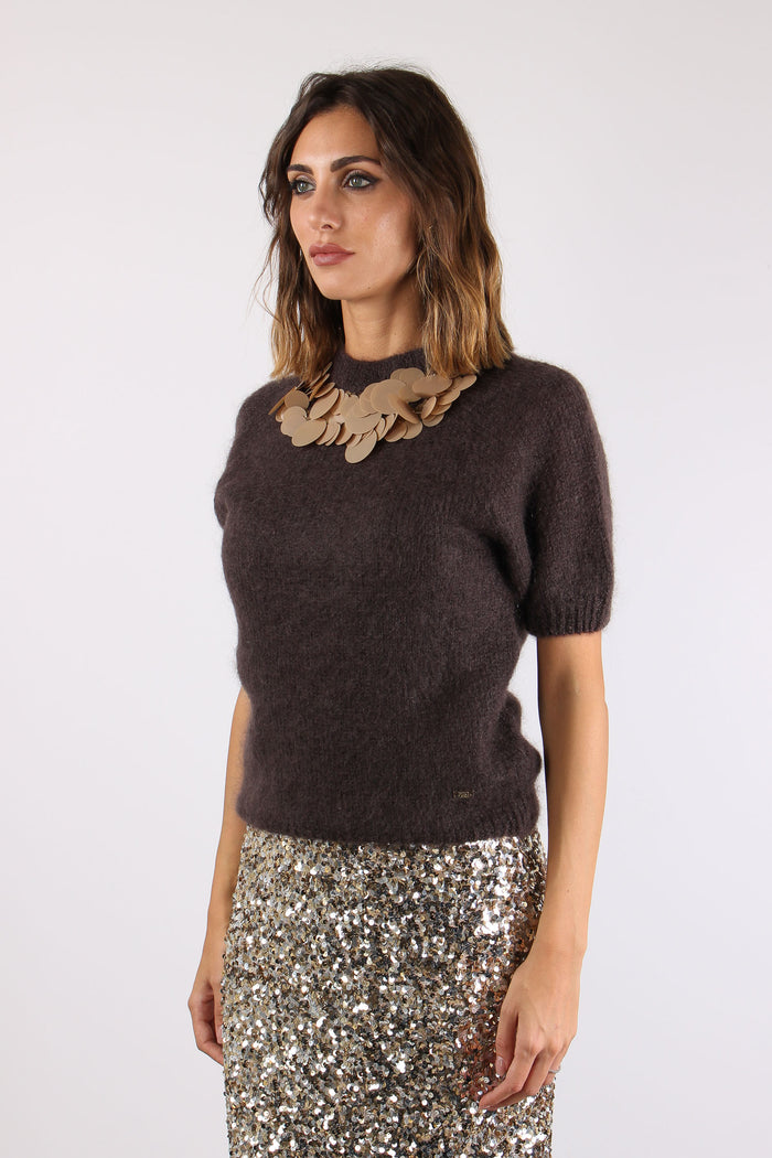 Maglia M/m Inserto Paillettes Cioccolato-3