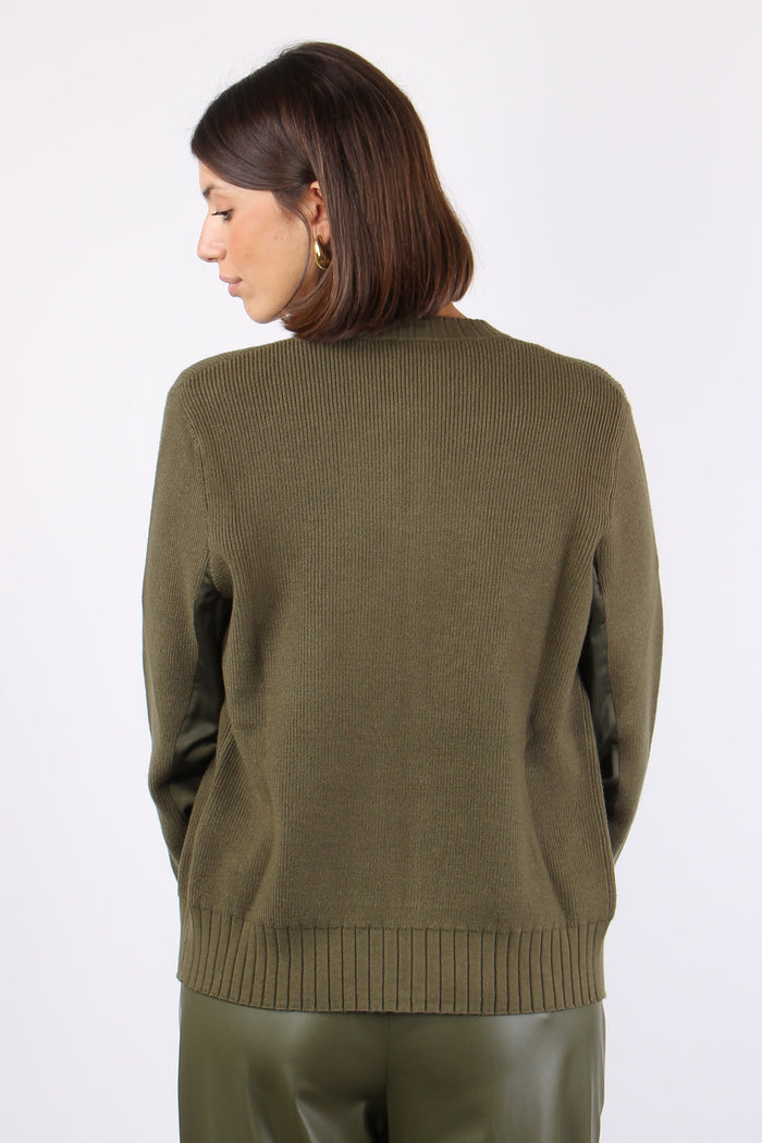 Maglia Full Zip Bomber Olive Night-3