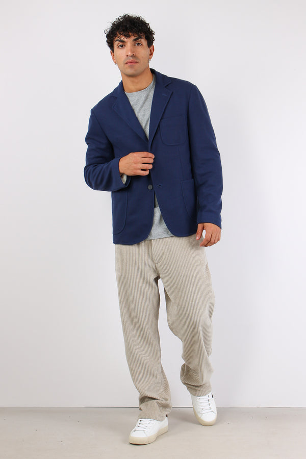 Giacca Basica Tasche Blu