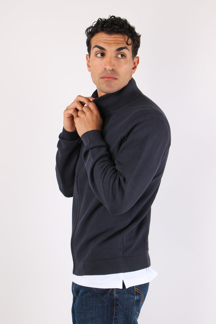 Full Zip Punto Riso Navy Blue-6