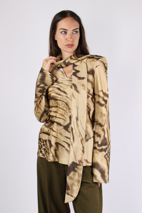 Camicia Fiocco Crema/moro-2