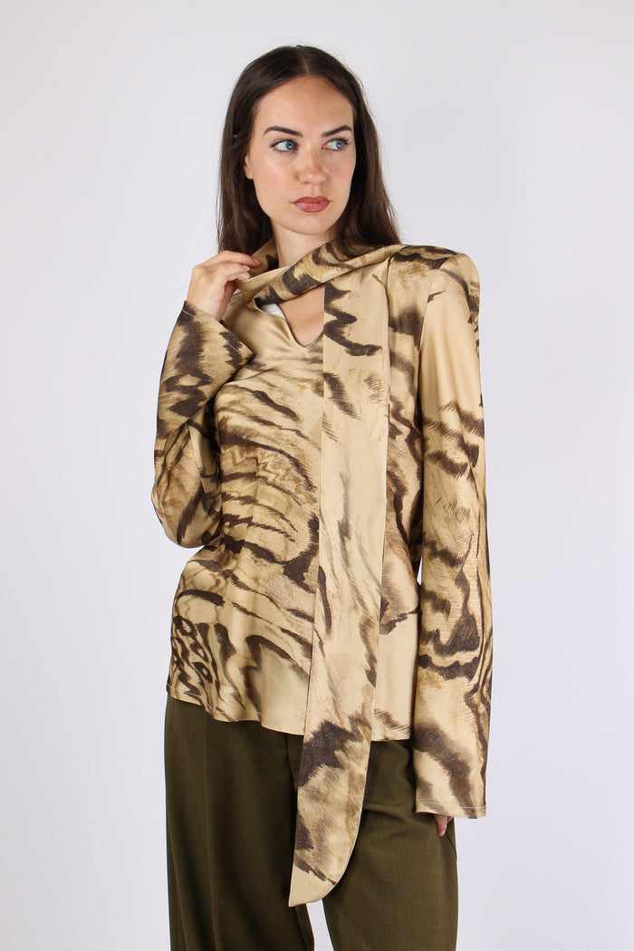 Camicia Fiocco Crema/moro-2