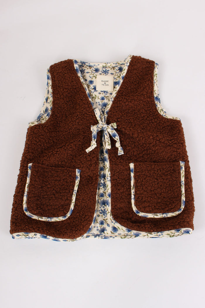 Gilet Teddy Fantasia Fiore Cioccolato-6