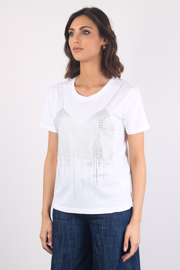 Aras T-shirt Strass White-7