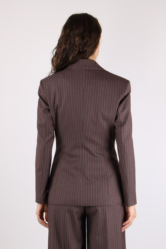 Giacca Monopetto Gessata Taupe-4
