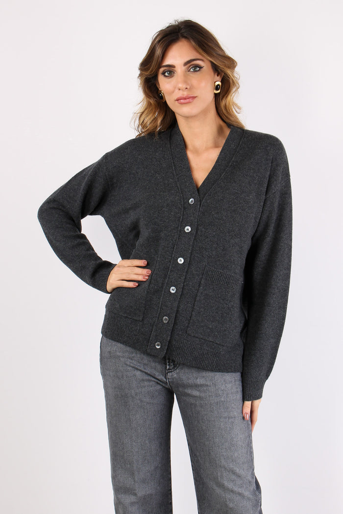 Cardigan Lana Cashmere Grigio
