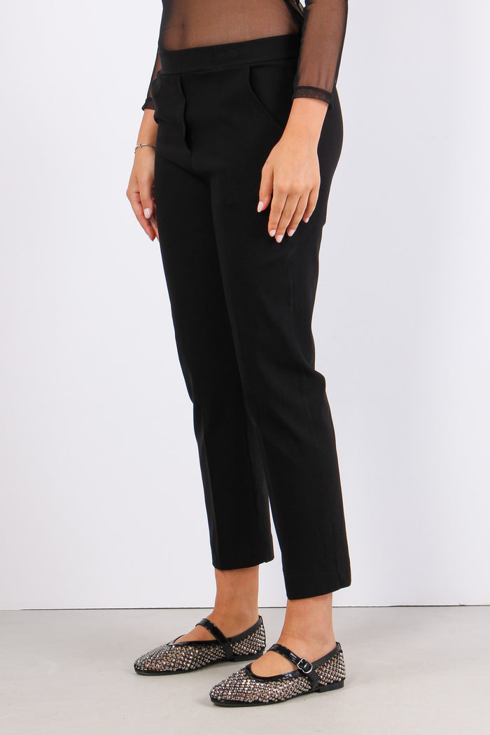 Pantalone Cropped Gabardina Nero-4