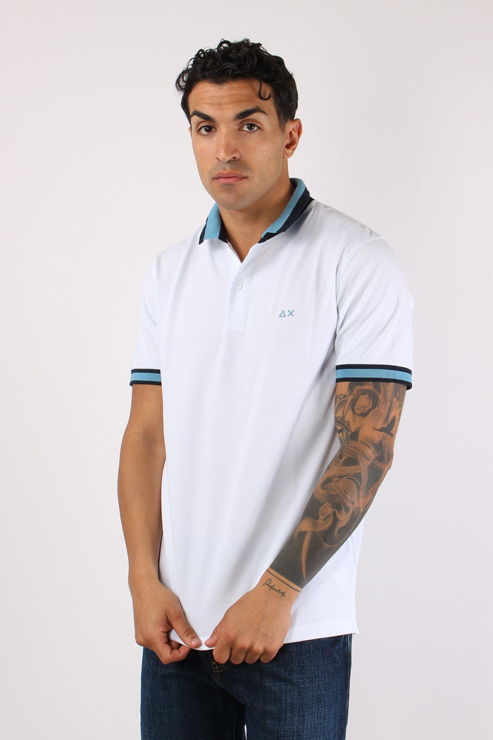 Polo Collo Bicolor Bianco-4