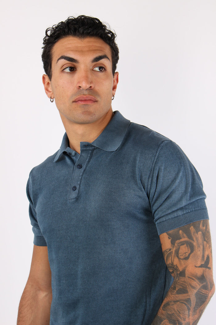 Polo Manica Corta Cotone Night Blue-7