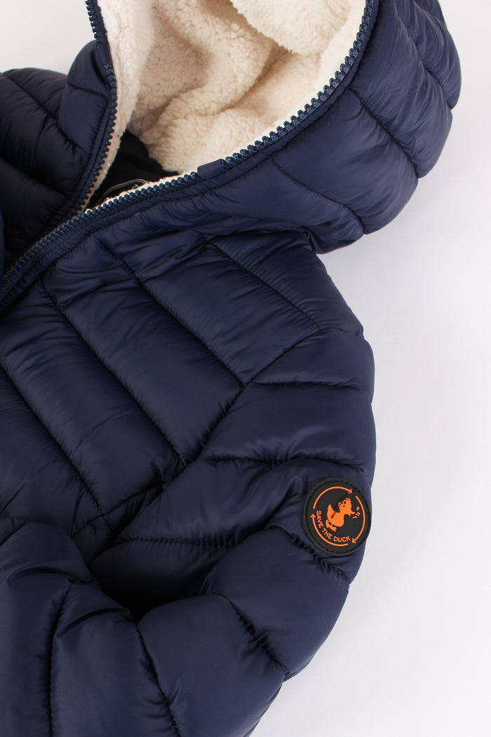 Finnegan Piumino Cappuccio Pel Navy Blue-5