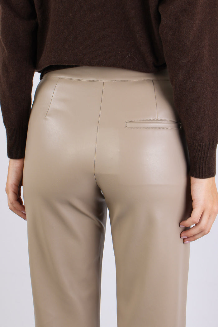 Mllpalude Pantalone Ecopelle Tortora-7